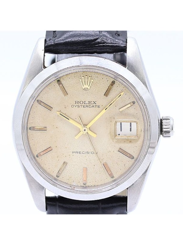 Rolex Oyster Date Precision Manual Winding Champagne Dial Watch
